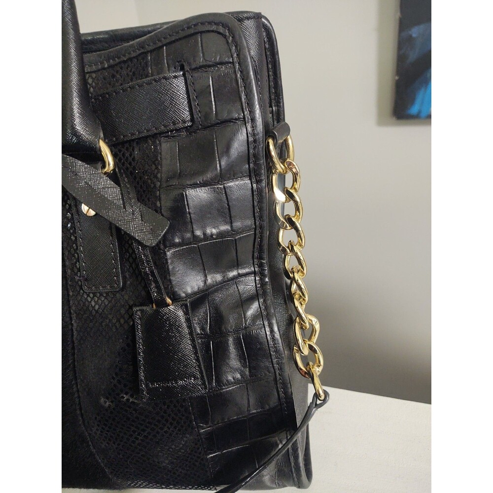 Michael Kors Fur, Snake & Croc Embossed Hamilton Satchel Handbag - Picture 4 of 12